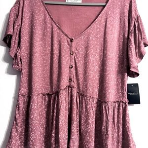 Lucky Brand Floral M cropped top blouse NWT